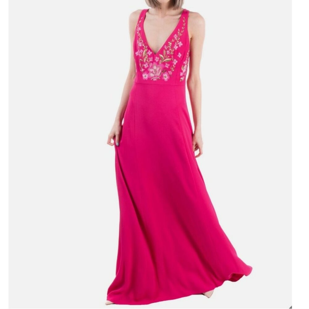 MARCHESA NOTTE A-Line Embroidered Gown